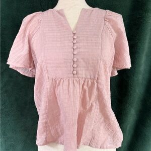 Madewell Pink Textured Blouse